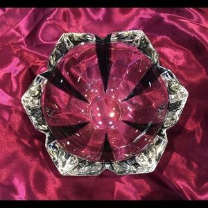 DRESDEN CRYSTAL BOWL MADE IN GERMANY AMTHST/CLEAR